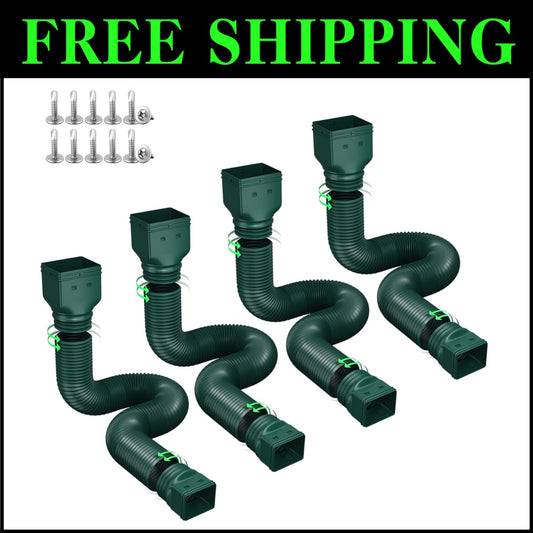 Sturdy Rain Gutter Downspout Extensions - 4 Pack for Effective Drainage