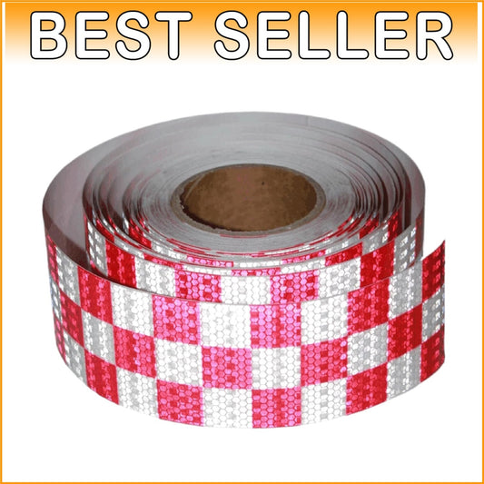 3in x 66ft Waterproof Reflective Marking Tape – Eye-Catching Red and White