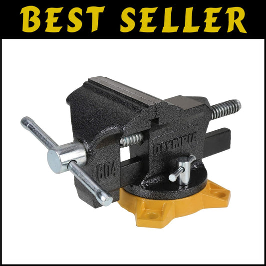 Olympia 4-Inch Bench Vise - Professional Quality with Heavy-Reinforced Base