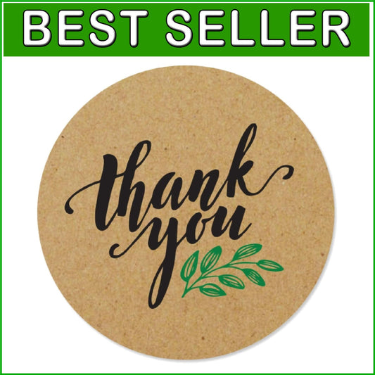 10000 Kraft Thank You Stickers - Elegant 1 Inch Round Labels for Your Business