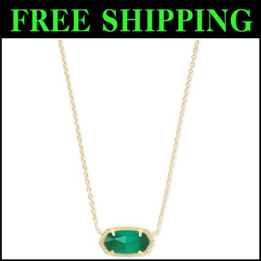 Versatile Dainty Elisa Gold Necklace with Emerald Cat's Eye for Everyday Wear