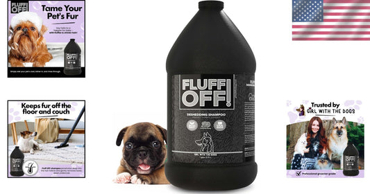 Fluff Off! Natural Deshedding Dog & Cat Shampoo 1 Gal - Reduces Shedding & Odors