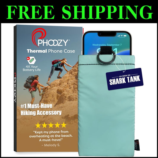 AGION-Lined Phone Pouch with Thermal Protection for iPhone & Samsung - Seafoam