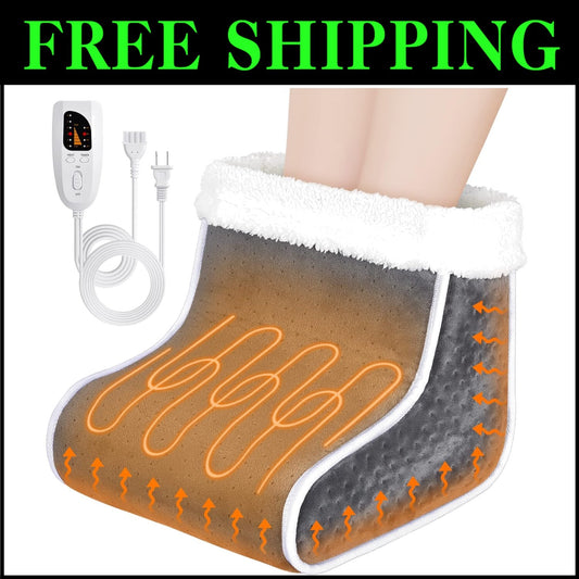 Electric Heated Foot Warmer with 6 Settings, Fast Heating for Ultimate Comfort