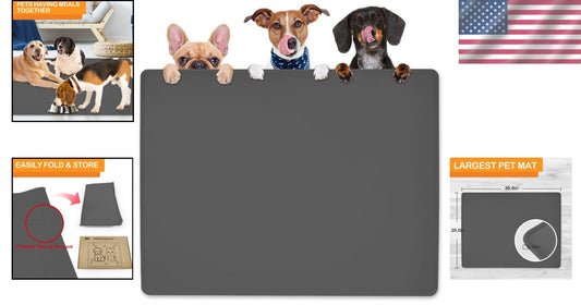 Durable Extra Large Dog Mat for Food and Water - Easy Clean, 12-Month Warranty