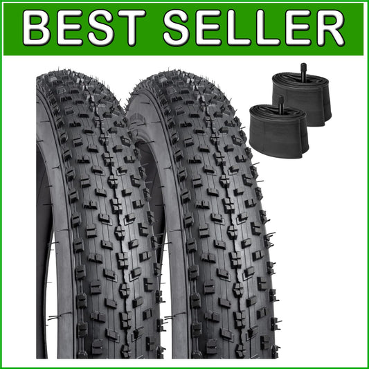 2-Piece 20-Inch Off-Road Bike Tire Set with Heavy-Duty Tubes for Smooth Rides