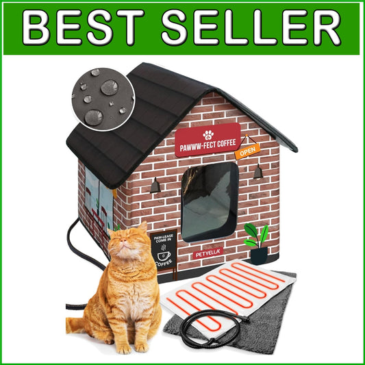 Weatherproof Heated Outdoor Cat House - Insulated Shelter for Cozy Pets
