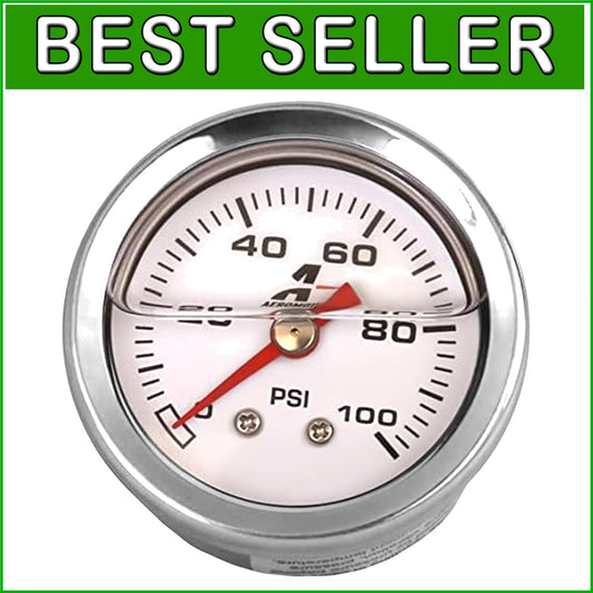 1.5'' Liquid-Filled Fuel Pressure Gauge for High-Performance Engines - 0-100 PSI