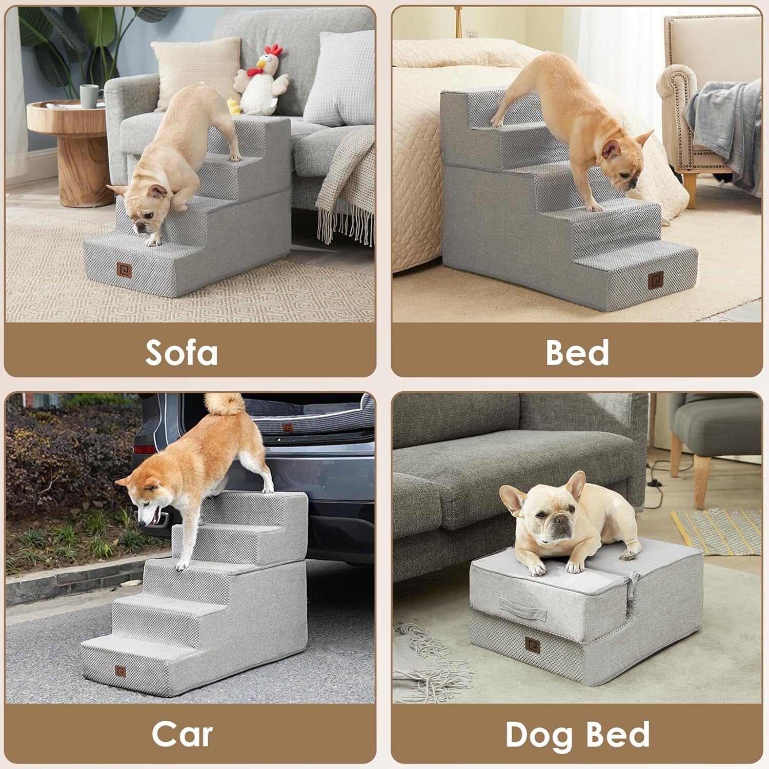 Portable Non-Slip Pet Steps for Small Dogs & Cats - Foldable Indoor Use