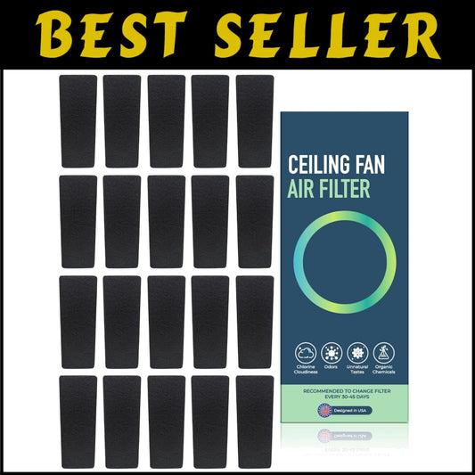 Clear Air for Pets - 20-Pack Charcoal Ceiling Fan Filters Easy Installation