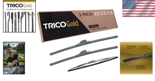 Premium 3-Piece Windshield Wiper Blades for 2015-2020 Chevy Tahoe/Suburban/Yukon