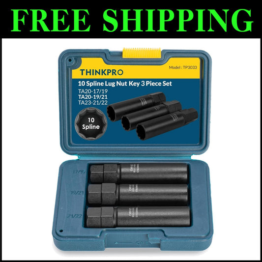10-Spline Lug Nut Key Set - Compatible with Bimecc 3-Piece Wheel Lock Tool