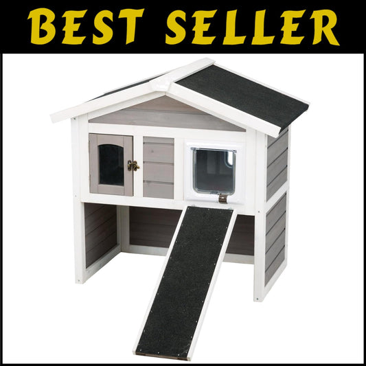Durable Outdoor Cat House with Escape Door - Insulated, Easy Assembly, and Safe