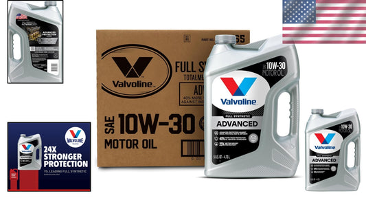 Advanced SAE 10W-30 Motor Oil - Full Synthetic Case (15 QT) for Engine Longevity