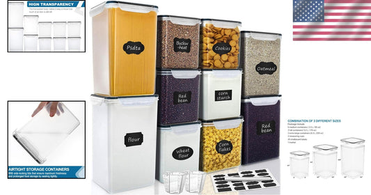 10-Pack Airtight Food Storage Containers for Efficient Kitchen Organization