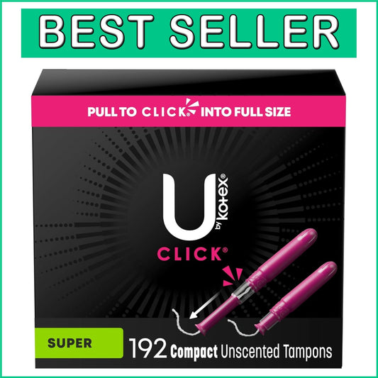192 Super Absorbent Unscented Click Tampons - Leak-Free Confidence On-the-Go