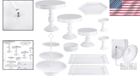 Multi-Style Cake Stand Set: 3-Tier, Round, and Rectangular for Every Event