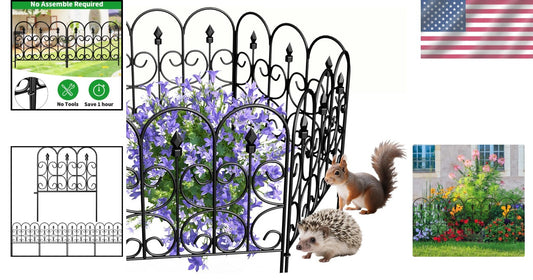 Stylish 10ft Decorative Garden Fence - 5 Rustproof Panels, Easy Storage Design