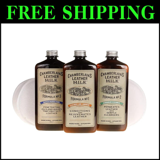 Ultimate Leather Care Kit - Natural Cleaner, Conditioner & Moisture Protectant