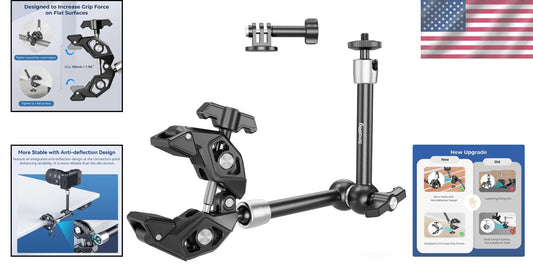 Adjustable Magic Arm Clamp with Super Clamp for Cameras and Lights, 1.5kg Limit