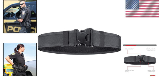 Ballistic Weave Black Nylon Duty Belt - Premium Construction for Law Enforcement