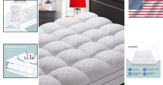 Machine Washable Extra Thick Twin Mattress Pad - Ideal for Pain Relief & Comfort