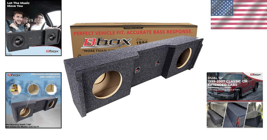 12-Inch Dual Down-Fire Subwoofer Enclosure for Chevy Silverado/Sierra Trucks