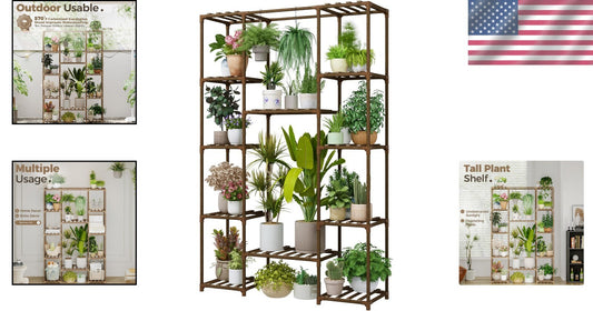 Sturdy 62.2'' Tall Plant Shelf with Hanging Function – Perfect for Home Decor