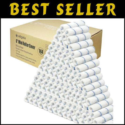 DIY-Friendly 6" Mini Paint Roller Covers Set - 144 Shedless Microfiber Rollers