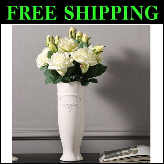 Ceramic Flower Vase for Home Decor - Stylish 11.6" Centerpiece for Any Room