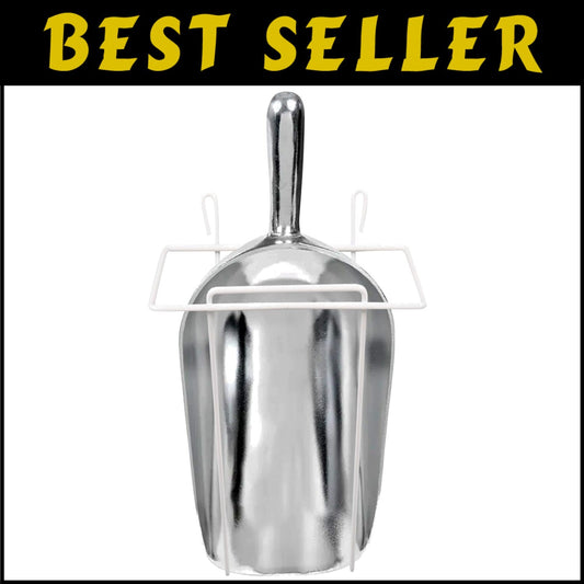 Heavy-Duty 58 oz Aluminum Ice Scoop & Holder - Perfect for Commercial Use