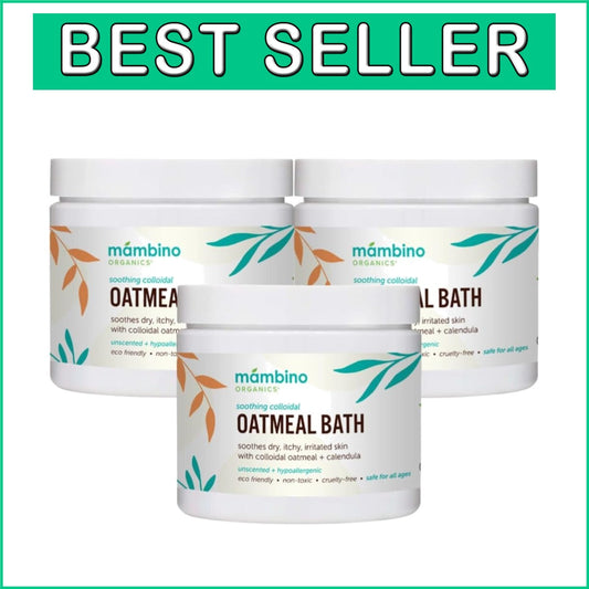 Smooth and Soothing Organic Oatmeal Bath Powder – 6oz 3-Pack for Sensitive Skin