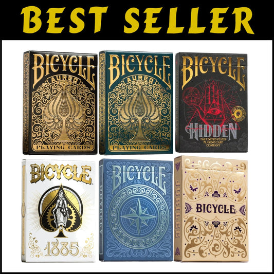 Collector's Set: 6 Unique Bicycle Playing Cards in Premium Foil Tuck Boxes