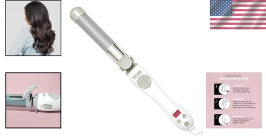 Ceramic Rotating Curling Iron for Effortless Beachy Waves - All Hair Types