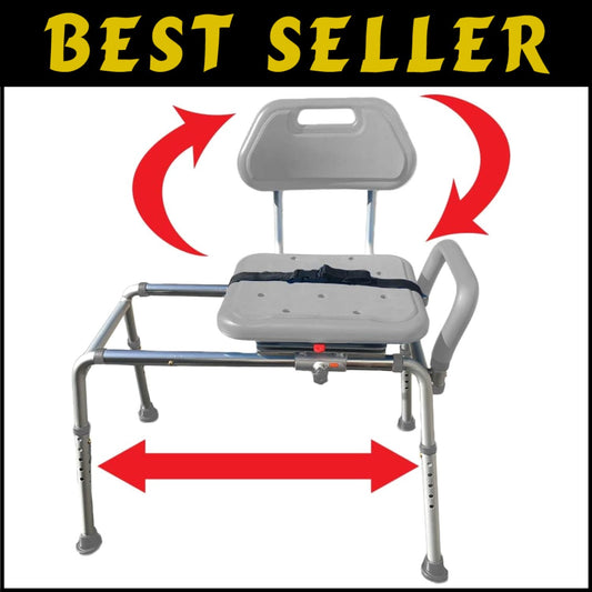 Tool-less Assembly Sliding Shower Chair with Comfort Padding - Ideal for Seniors