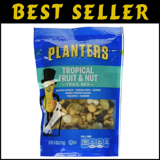 Tropical Fruit & Nuts Trail Mix - Pack of 6 Resealable 6oz Bags, Healthy Snack