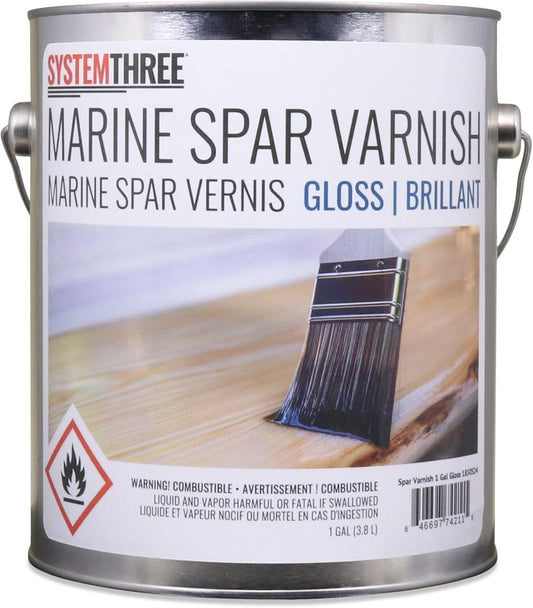 System Three Marine Spar Varnish, Gloss - 1 Gallon for Exterior Wood Protection