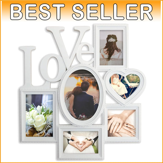 16-Inch Decorative Wall Frame Collage for 6 Cherished Photos - Unisex Gift