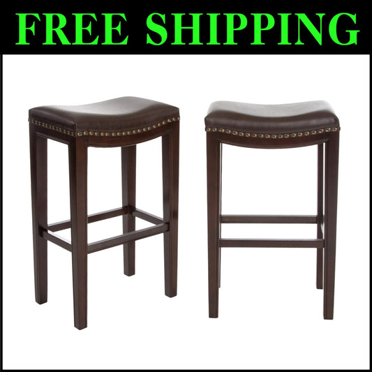 Christopher Knight Avondale Brown Backless Bar Stools - 2-Pc Set, 30'' Height