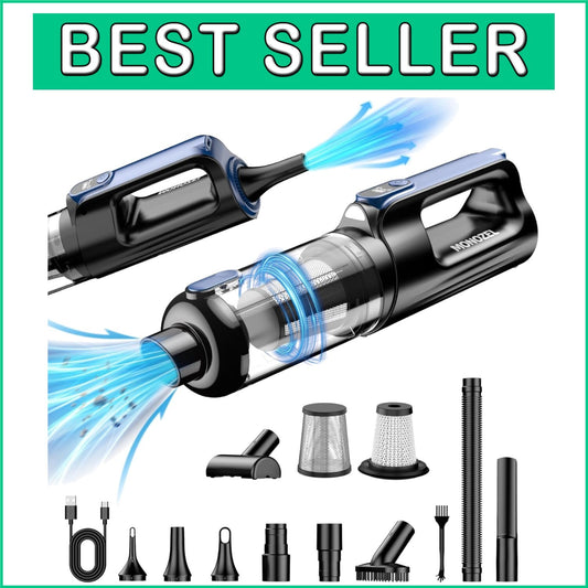 Quiet & Efficient Cordless Car Vacuum, 7800mAh Battery – Pet Hair Solution