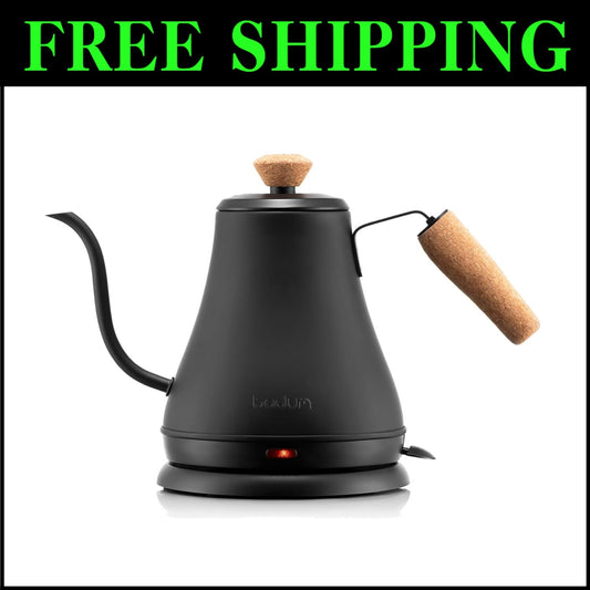 27oz Electric Gooseneck Kettle in Matte Black for Precision Pour Over Brewing