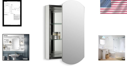 20" W x 31" H Recessed or Surface Mount Medicine Cabinet with Adjustable Shelves