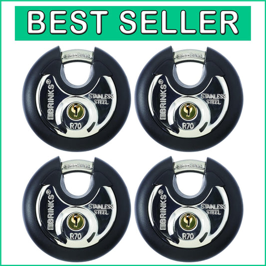 70mm Heavy Duty Security Padlocks with Keys - Cut Resistant & Scratch-Proof