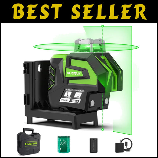Professional Green Laser Level with Outdoor Mode & Type-C Rechargeable Battery