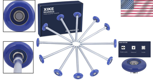 Expertly Manufactured 12 Pack Blue Nylon Garage Door Rollers - 3 Year Guarantee