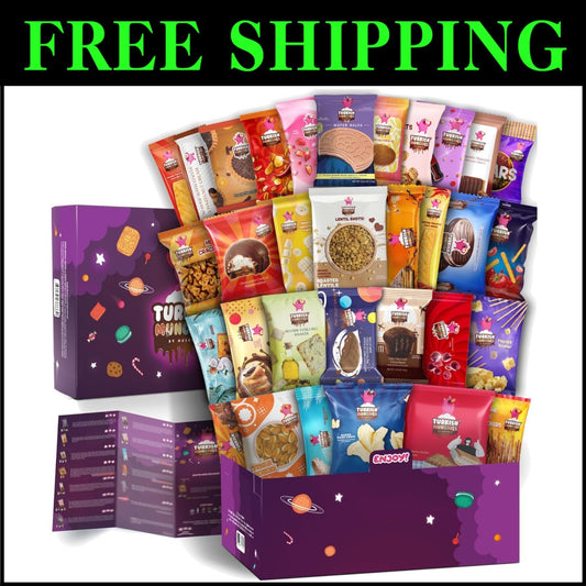 Mega International Snack Box: 32 Exotic Turkish Treats & Unique Food Gifts