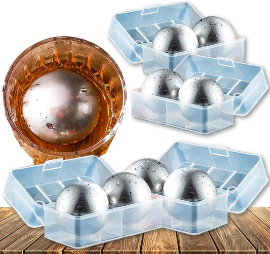 Luxury Whiskey Stone Set - 8 Large Stainless Steel Cubes with Storage Case