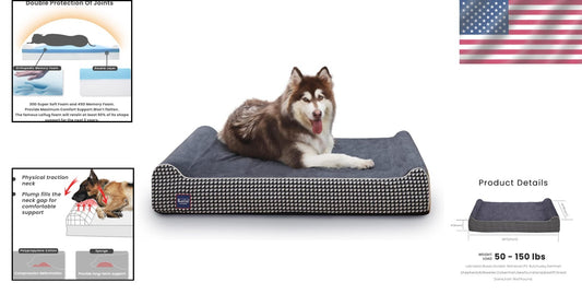 Comfort-Enhancing Orthopedic Dog Bed with Removable Cover - Ideal for Big Dogs