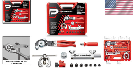14-Piece Master Tubing Service Kit for Cutting, Bending & Flaring Metal Tubes