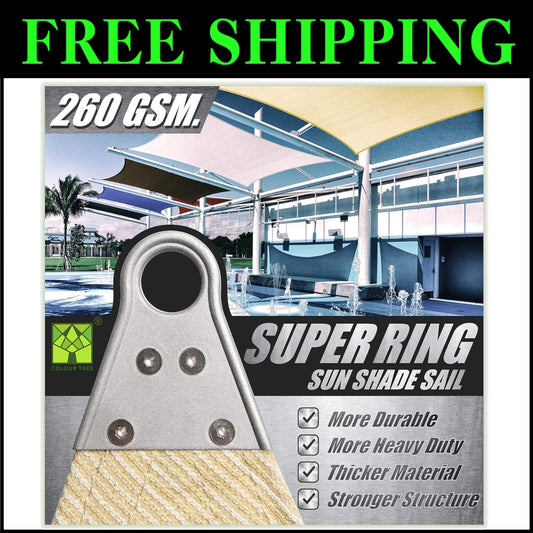 Premium 260 GSM Triangle Sun Shade Sail with Reinforced Corners - UV Resistant